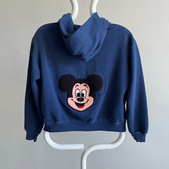 1990s USA Made Gap DIY Mickey Zip Up Hoodie - Rad Mending!