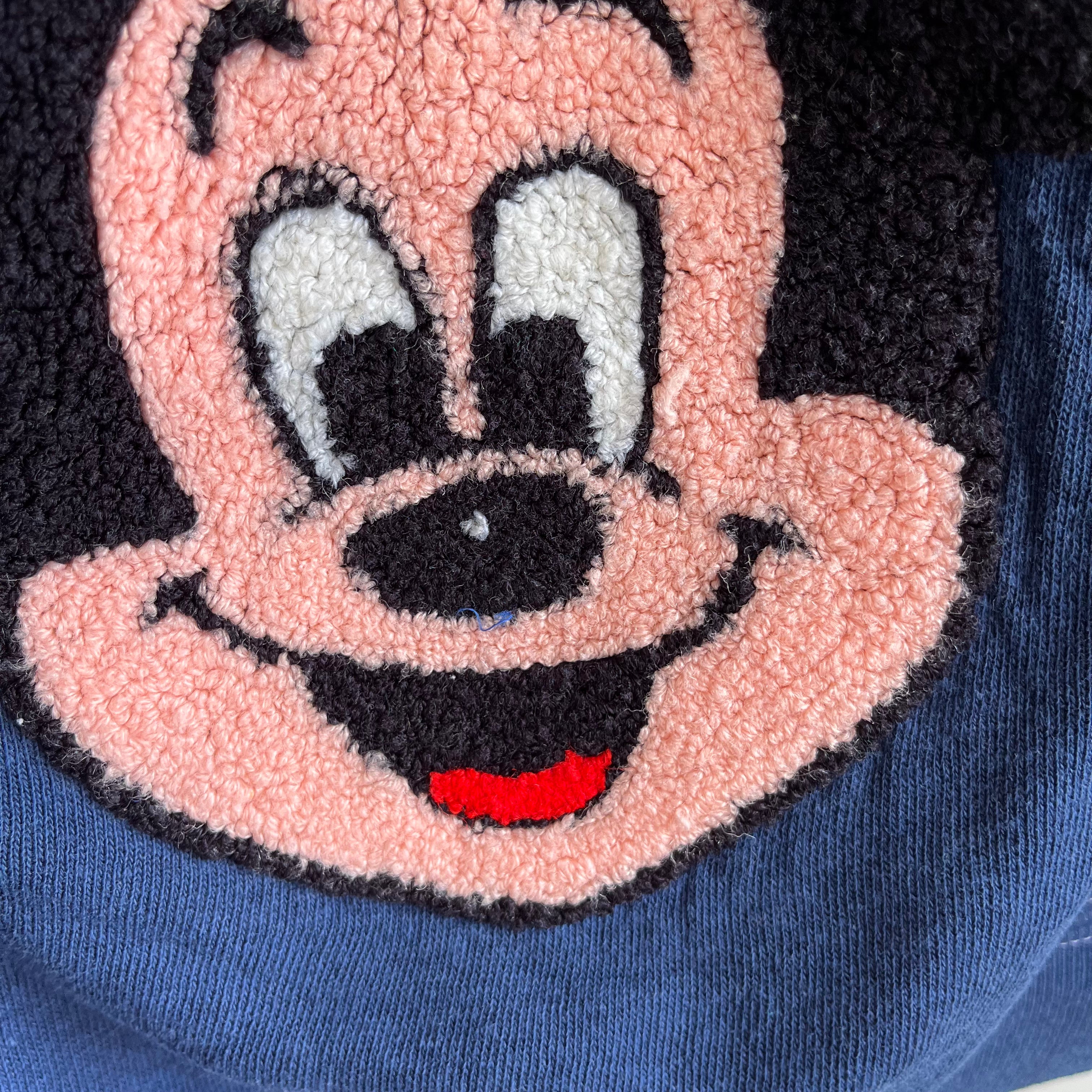 1990s USA Made Gap DIY Mickey Zip Up Hoodie - Rad Mending!