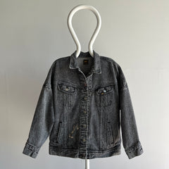 1980s Dolman Sleeve Black Denim Jean Jacket by Lee