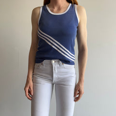 1980s Triple Stripe Fitted Tank Top - THIS