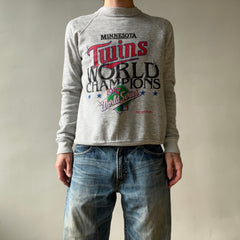 1987 Grey Minnesota Twins Raglan Sweatshirt - !!!