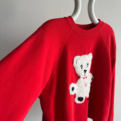 1980s Nebraska Fluffy Teddybear Cut Hem Sweatshirt