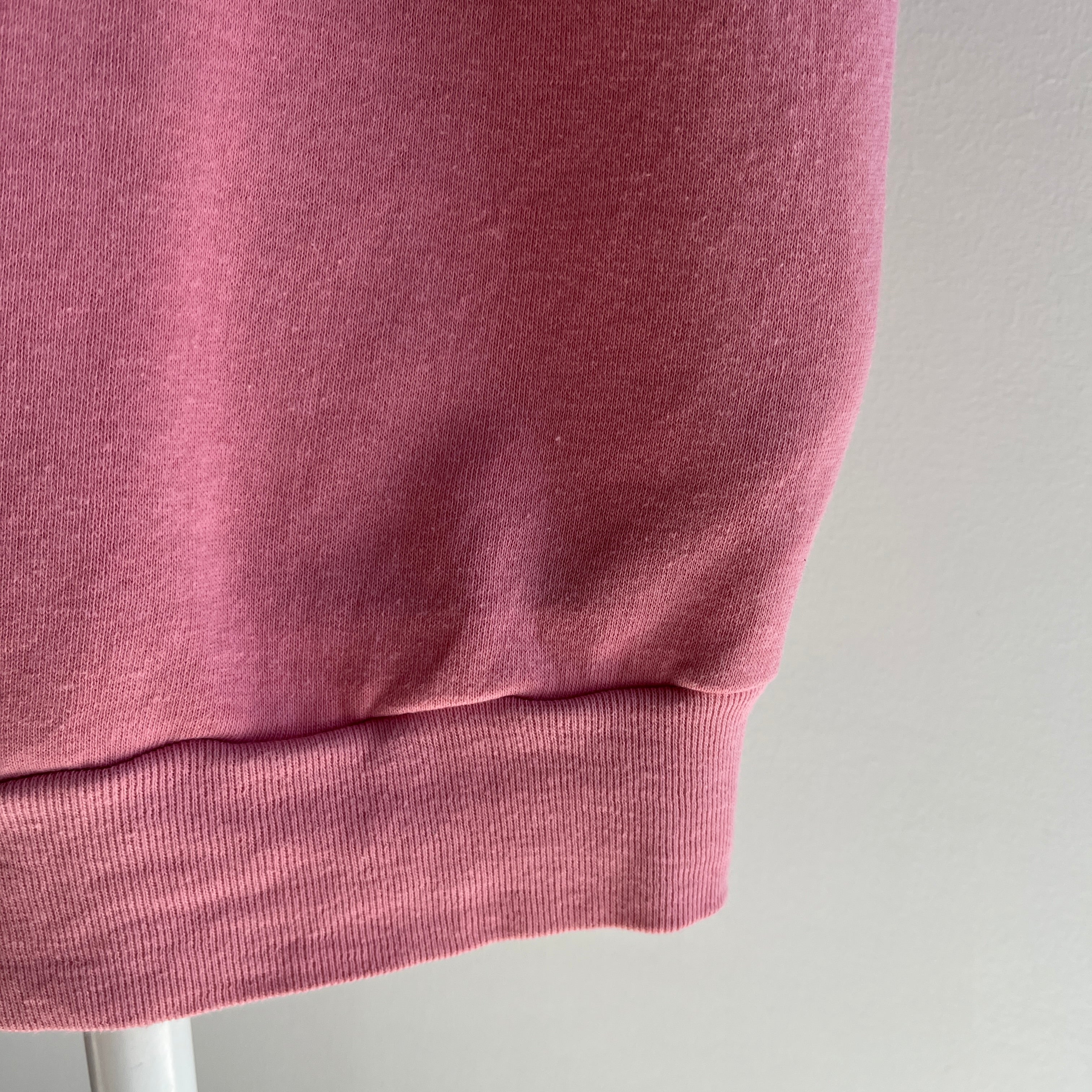 1980s Super Soft and Fleecy Bridesmaids Pink DIY Warm Up Sweatshirt