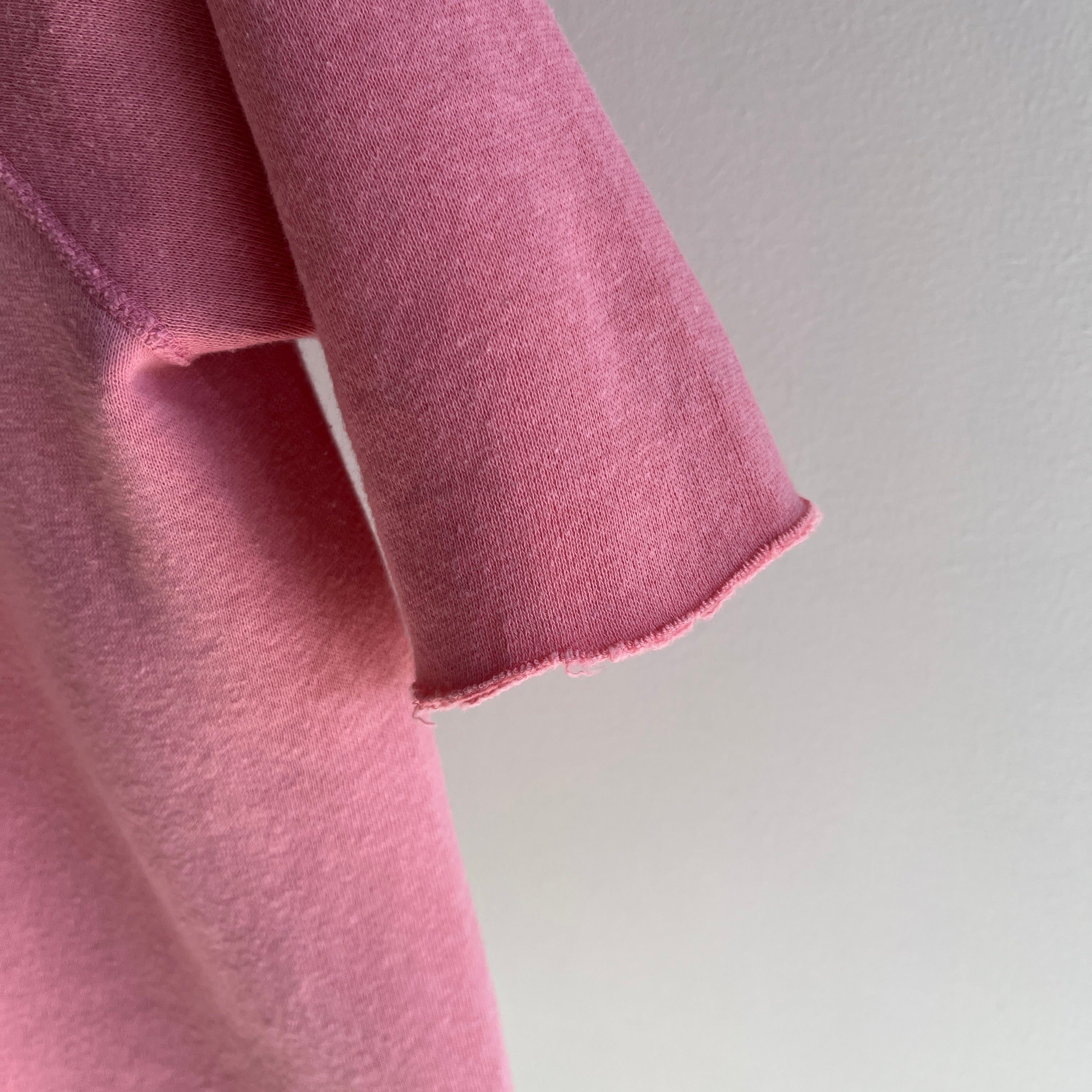 1980s Super Soft and Fleecy Bridesmaids Pink DIY Warm Up Sweatshirt