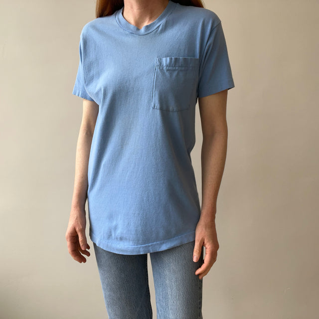 1980s FOTL Sky Blue Pocket T-Shirt