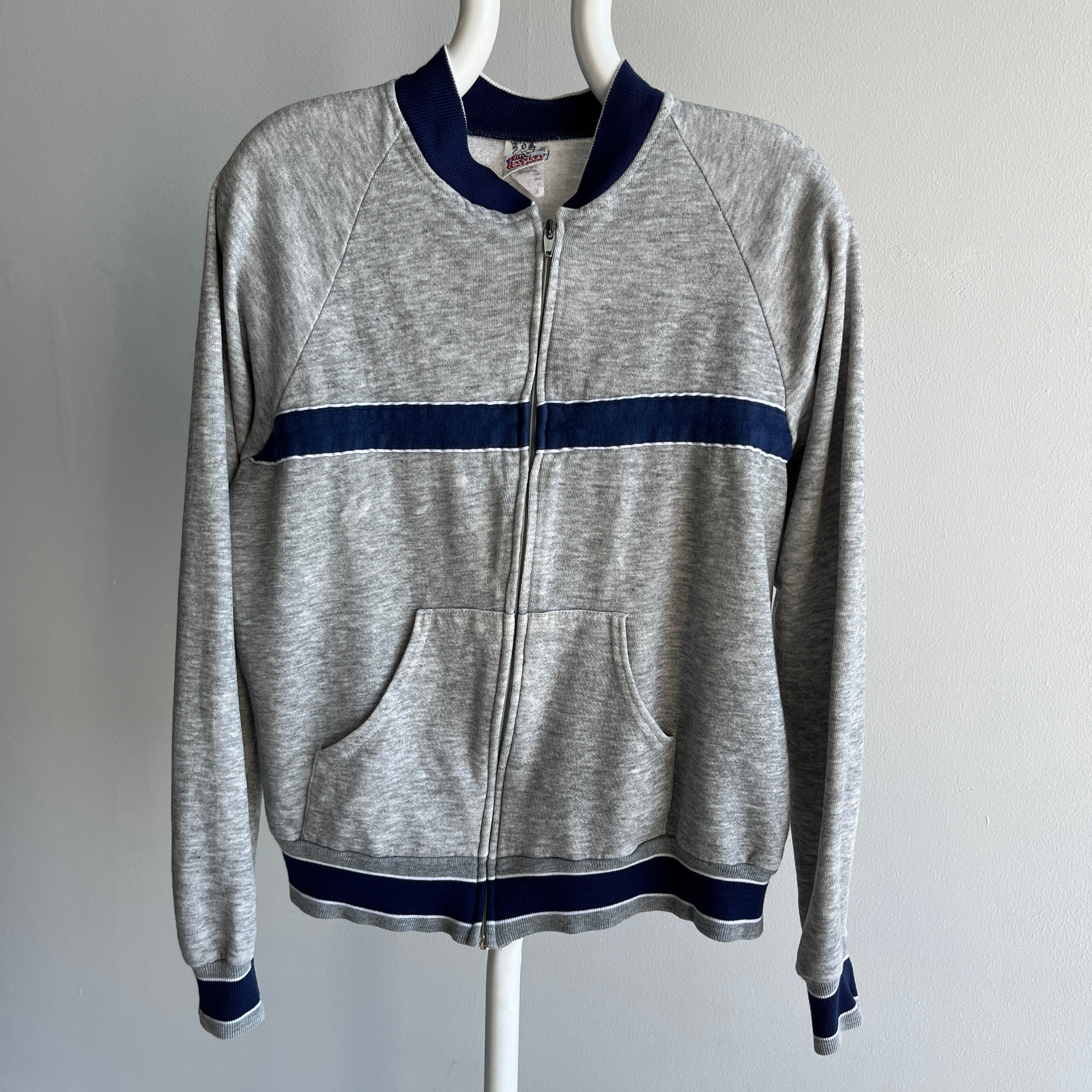 1980s Bassett Walker Zip Up Thinned Out Bleach Stained Dream