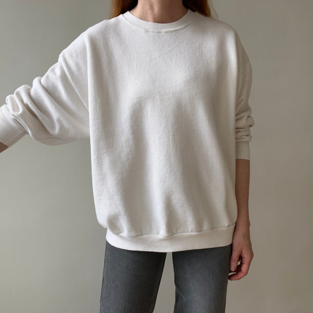 1990s Naturally Off White Cozy Sweatshirt - Great Shape