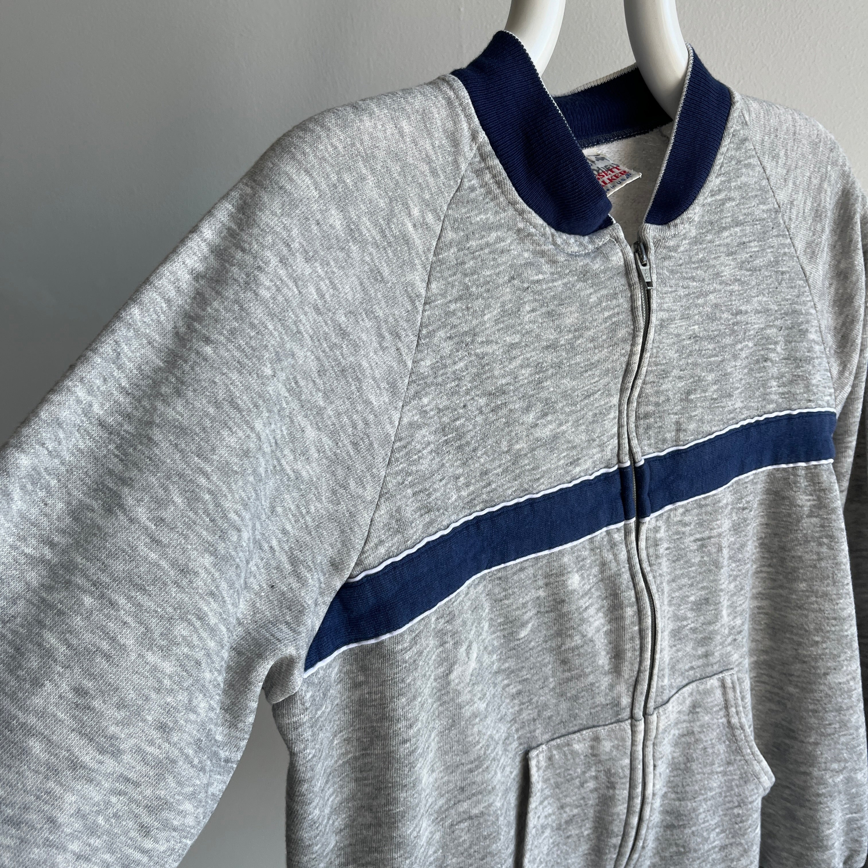 1980s Bassett Walker Zip Up Thinned Out Bleach Stained Dream