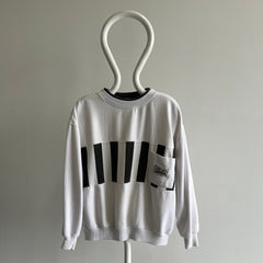 1980s Blank and White Pocket Sweatshirt