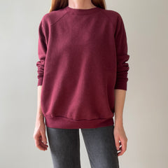 1970/80s Soft and Buttery Maroon Raglan Sweatshirt