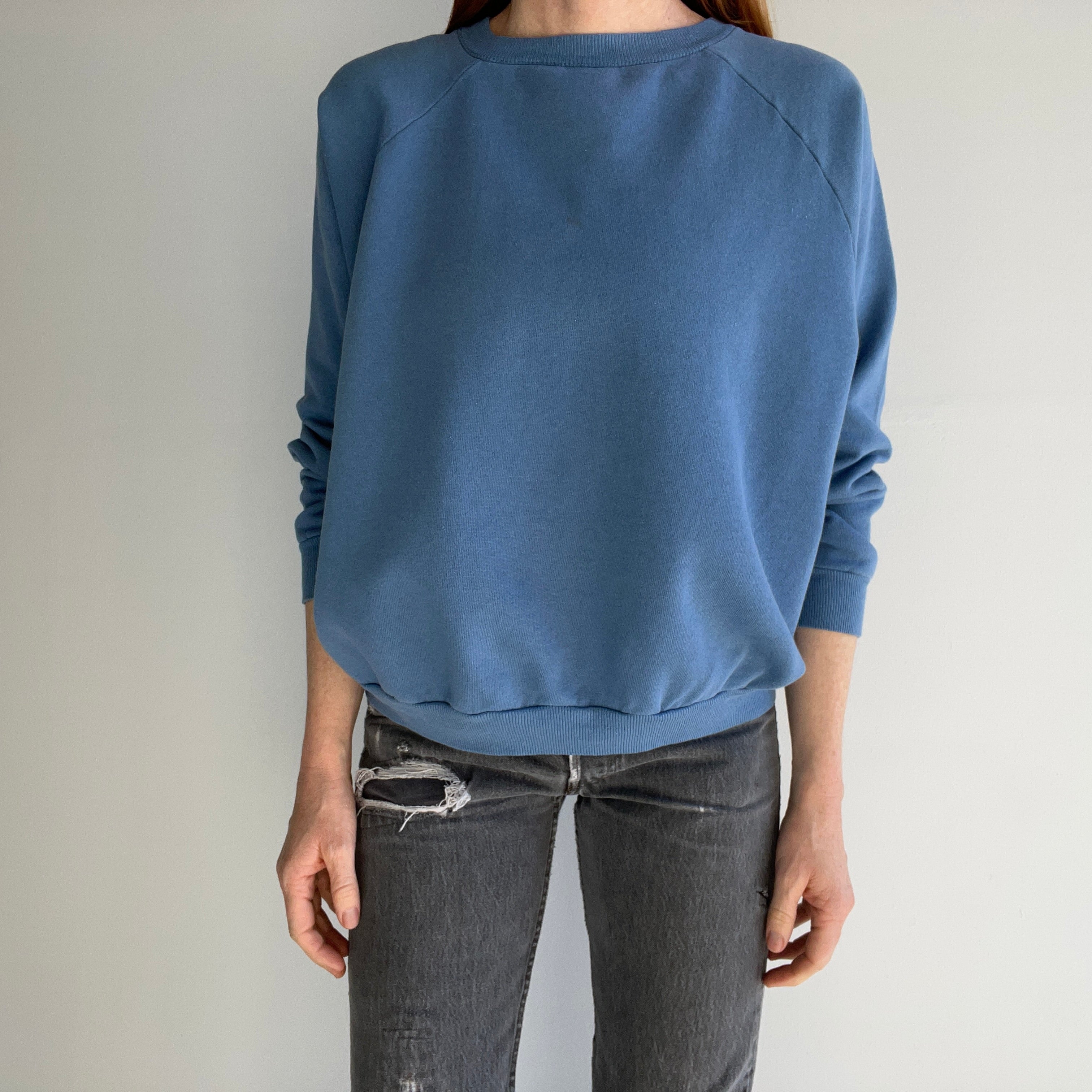 1980/90s Sky Blue/Slate Blue HHW Sweatshirt