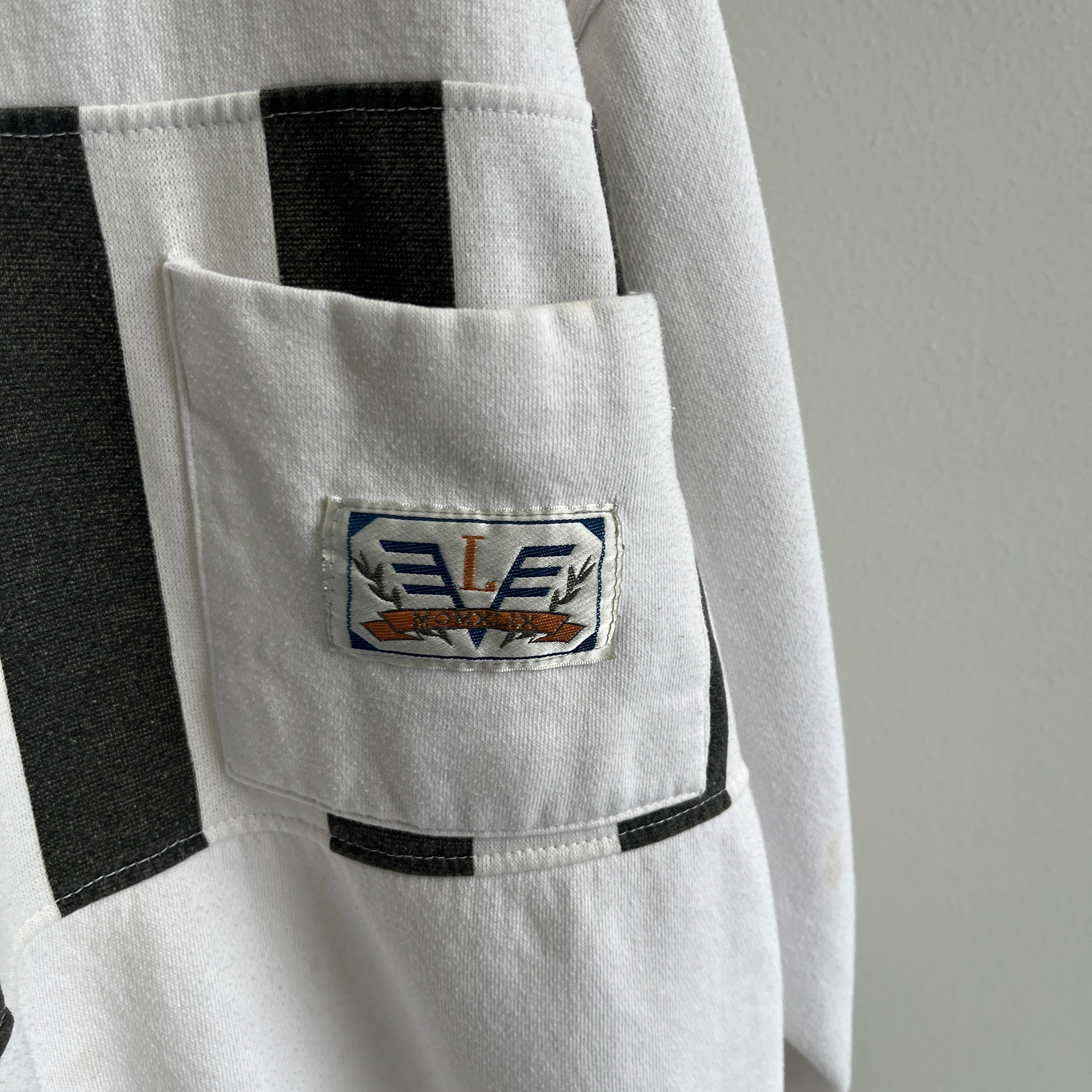 1980s Blank and White Pocket Sweatshirt