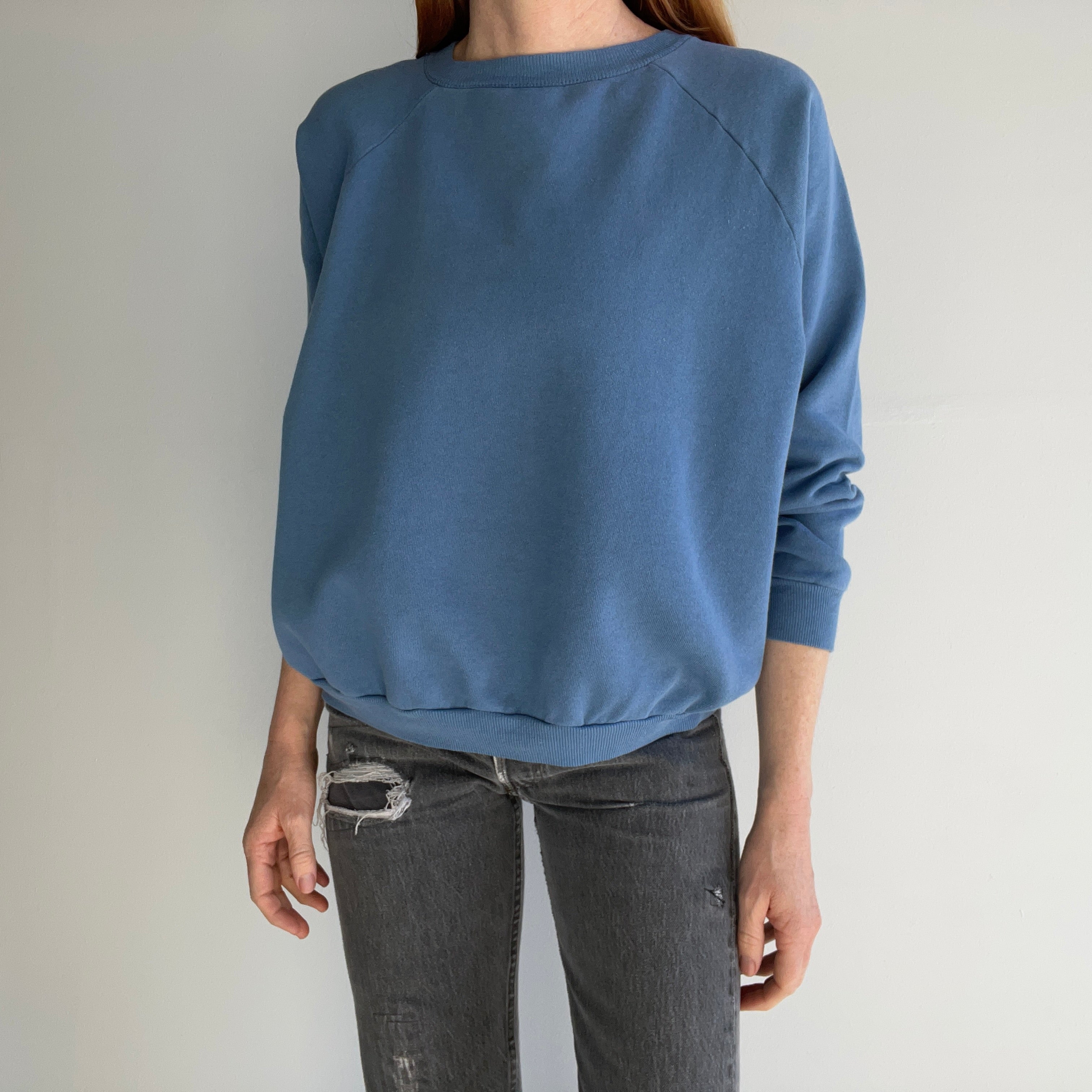 1980/90s Sky Blue/Slate Blue HHW Sweatshirt