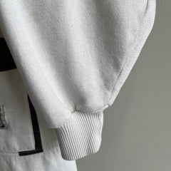 1980s Blank and White Pocket Sweatshirt