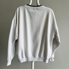 1980s Blank and White Pocket Sweatshirt