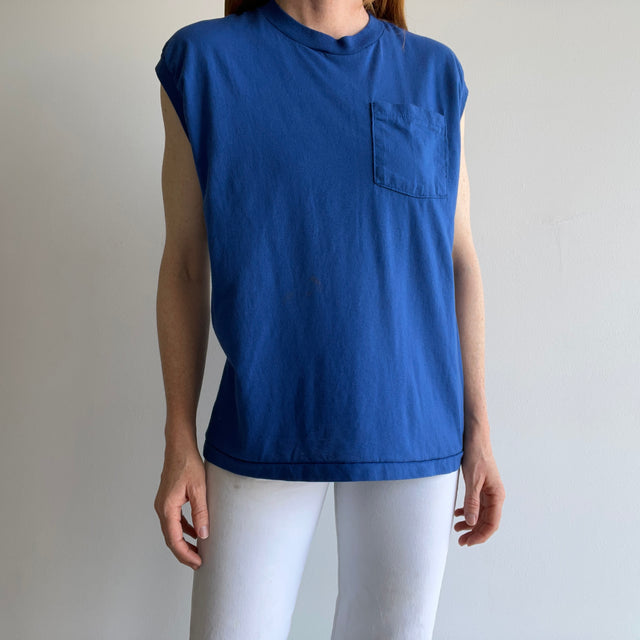 1980s Dodger Blue Muscle Tank (Selvedge Pocket)