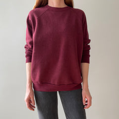 1970/80s Soft and Buttery Maroon Raglan Sweatshirt