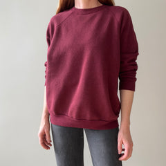 1970/80s Soft and Buttery Maroon Raglan Sweatshirt