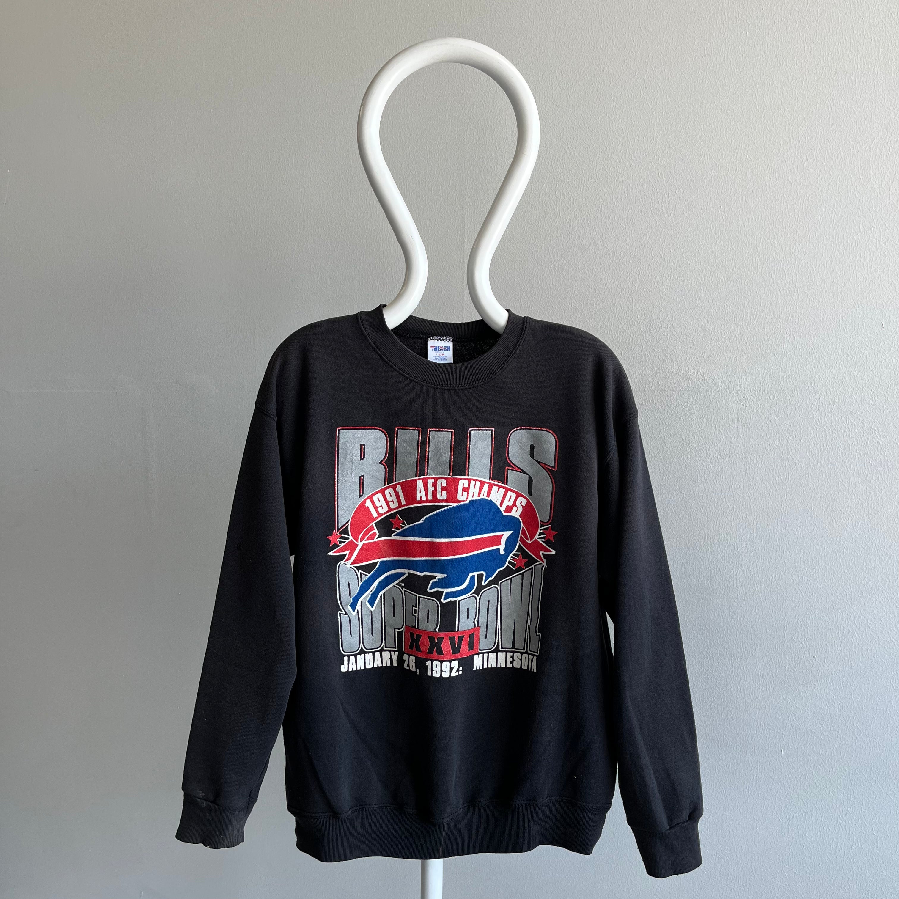 1991 AFC Champs Buffalo Bills Super Sun Faded Sweatshirt