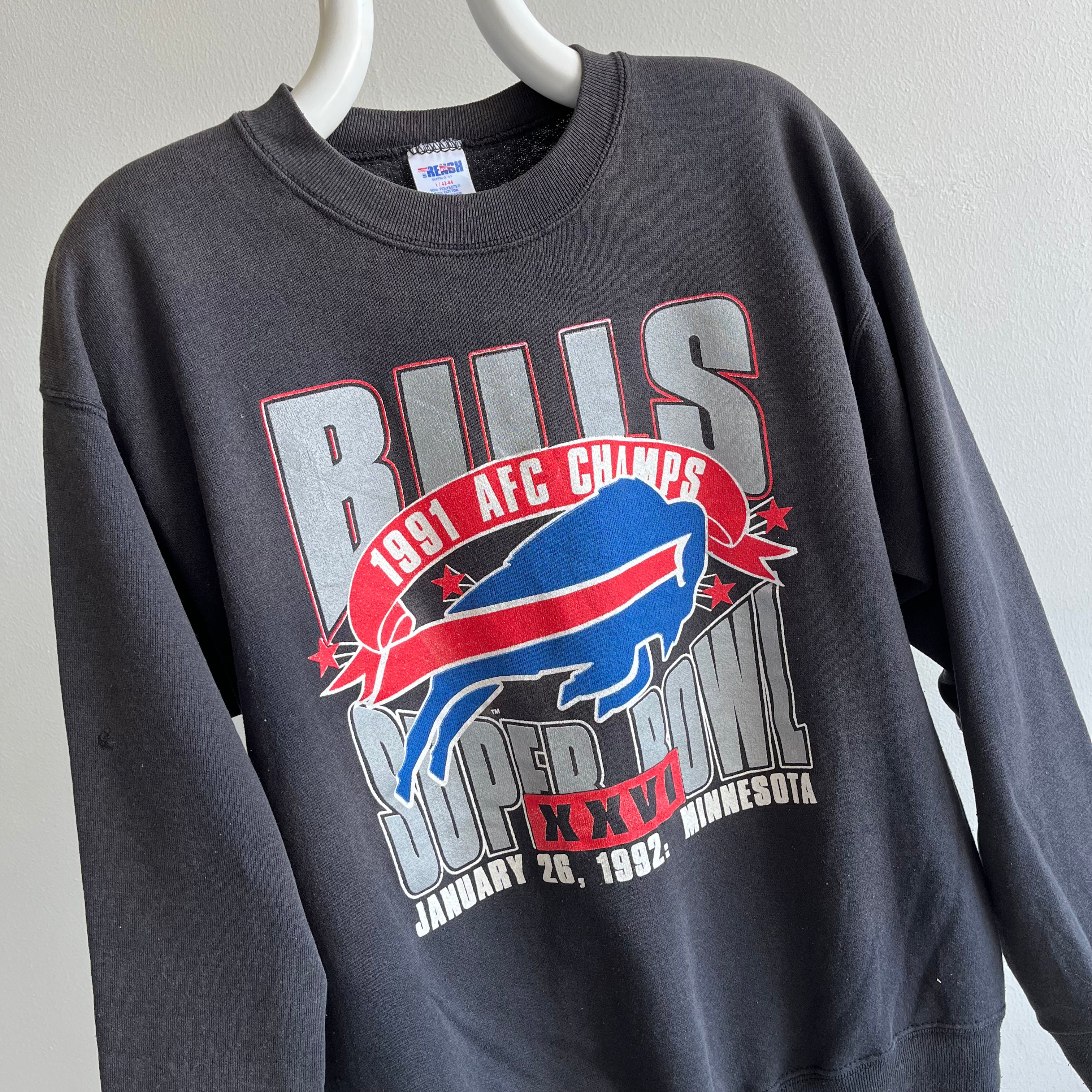 1991 AFC Champs Buffalo Bills Super Sun Faded Sweatshirt