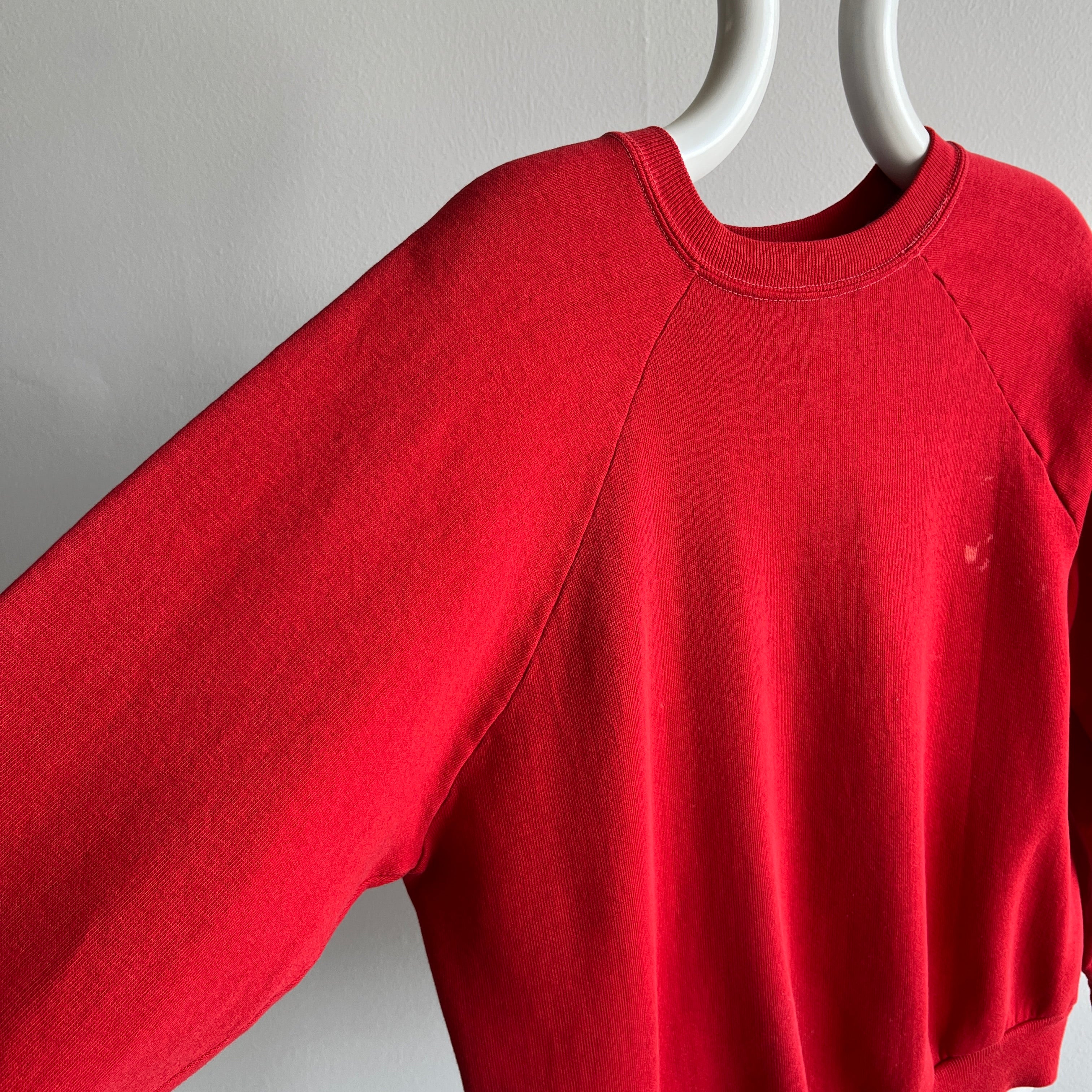 1970s Collectible Deep Red Raglan with Contrast Stitching and Shorter Short Sleeves by Sportswear