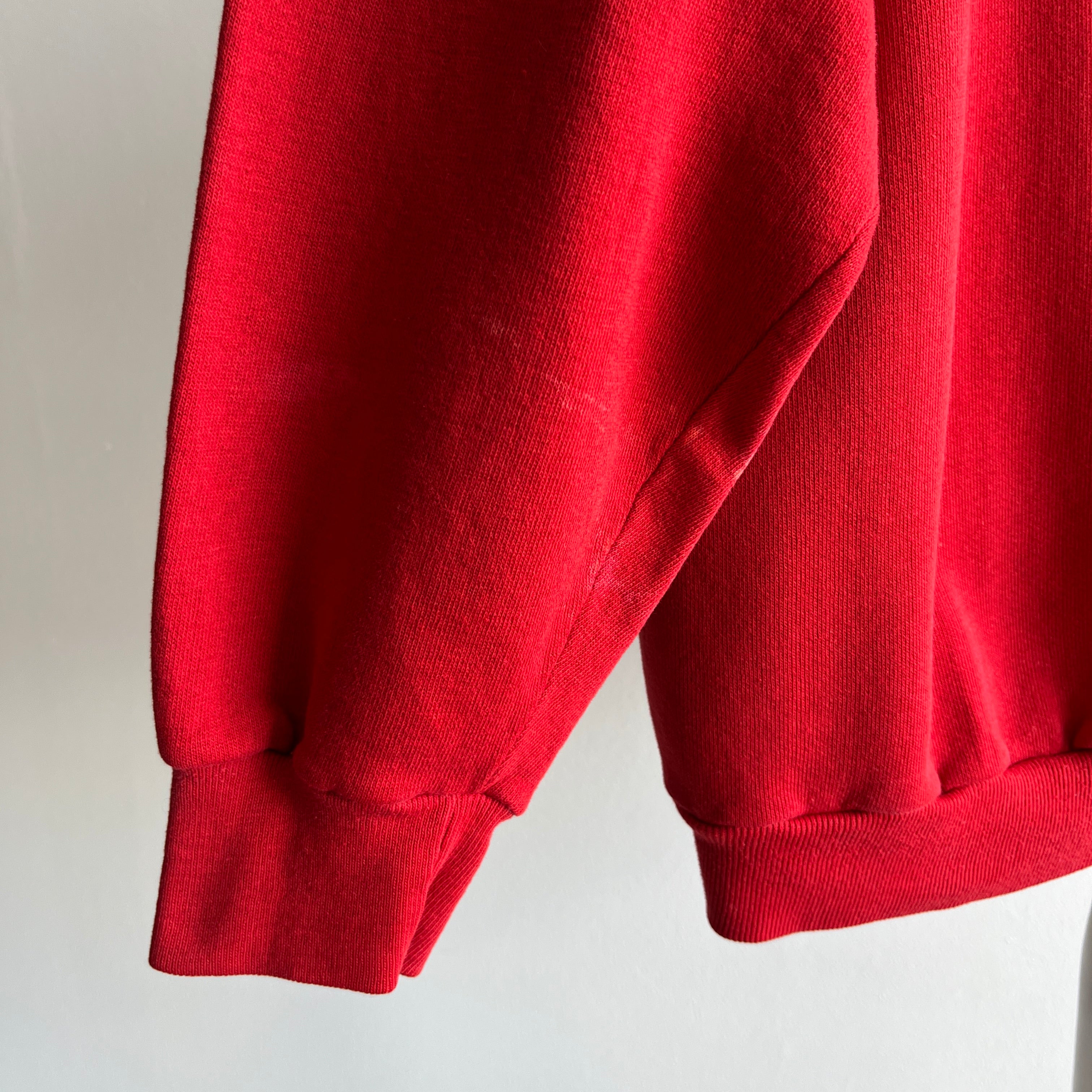 1970s Collectible Deep Red Raglan with Contrast Stitching and Shorter Short Sleeves by Sportswear