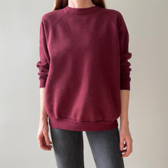 1970/80s Soft and Buttery Maroon Raglan Sweatshirt