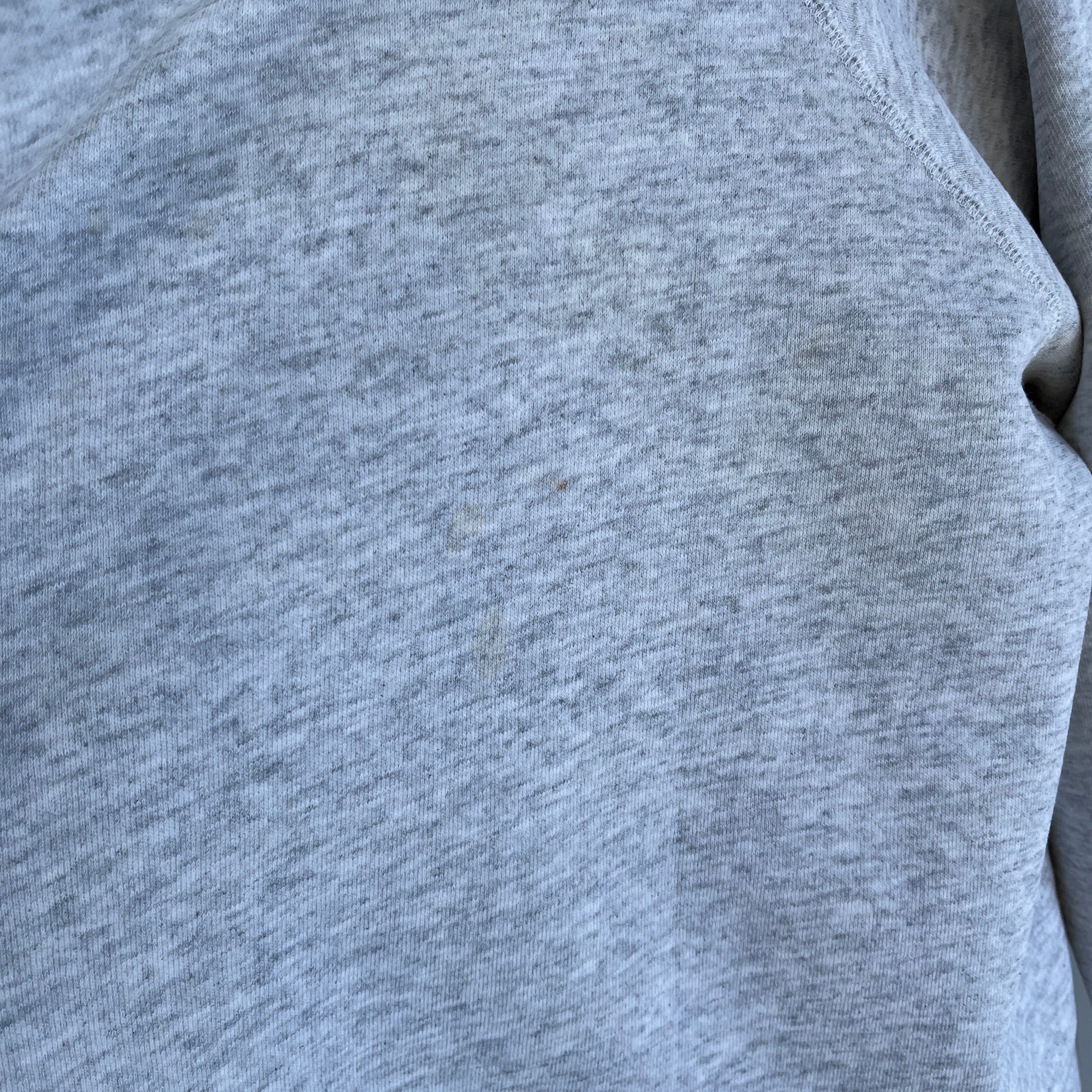 1980/90s Light Gray Medium Weight Structured Split Collar Sweatshirt