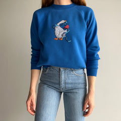 1980s DIY Needlepoint Goose Sweatshirt