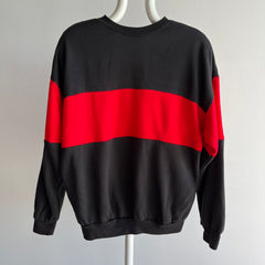 1970s Red and Black Color Block Sweatshirt