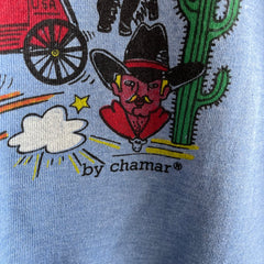 1980s Cowboy V-Neck Sweatshirt - NEVER WORN