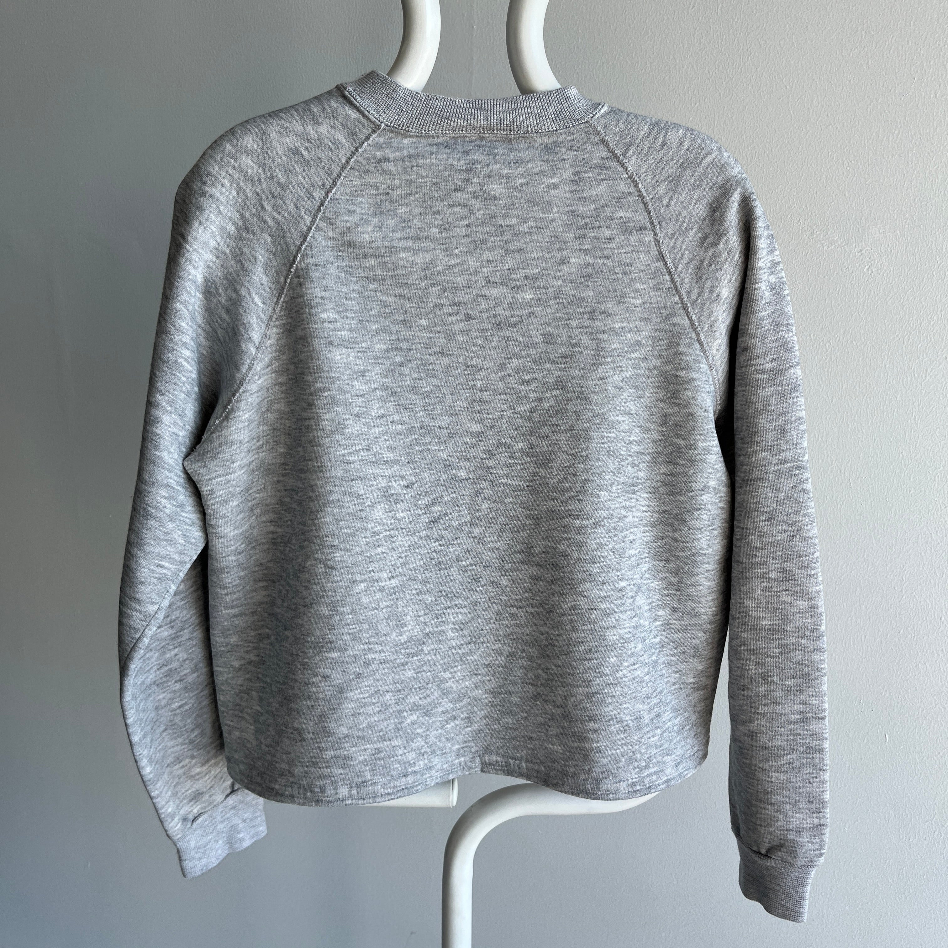 1980s DIY Goose Stitched Sweatshirt with an Interior Lace Hem