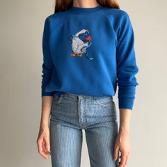 1980s DIY Needlepoint Goose Sweatshirt