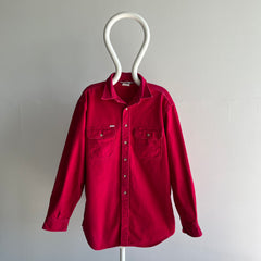 1990s Carharrtt Larger Deep Red Cotton Flannel