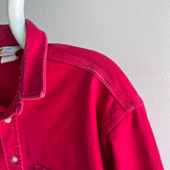 1990s Carharrtt Larger Deep Red Cotton Flannel