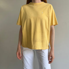 1990s Pale Buttery Yellow HHW Nicely Stained in All the Right Ways Cotton T-Shirt