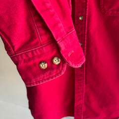 1990s Carharrtt Larger Deep Red Cotton Flannel