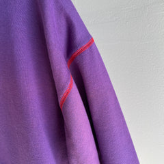 1980s Fleece Forward Two Tone Sun Faded Single V Sweatshirt