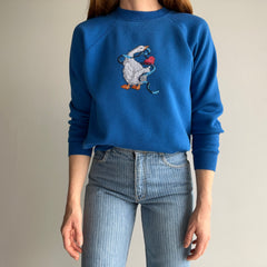 1980s DIY Needlepoint Goose Sweatshirt