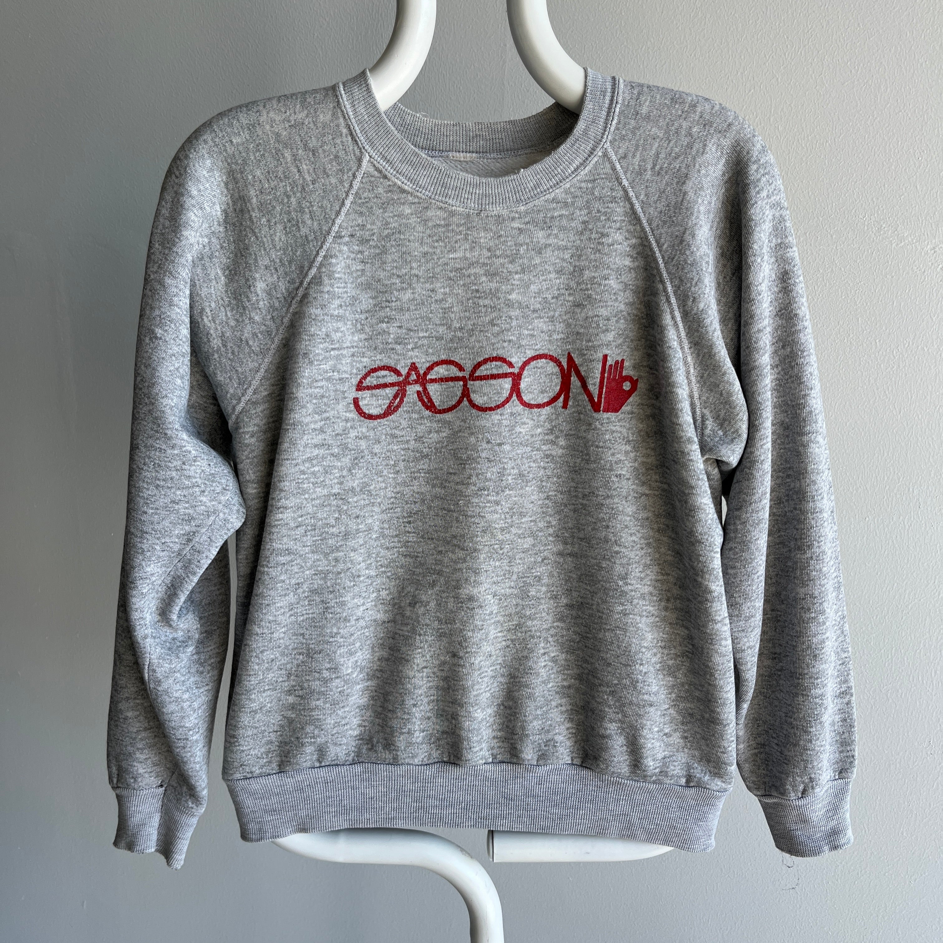 1980s Sassoon Tattered and Split Collar Sweatshirt - HOLY GREATNESS