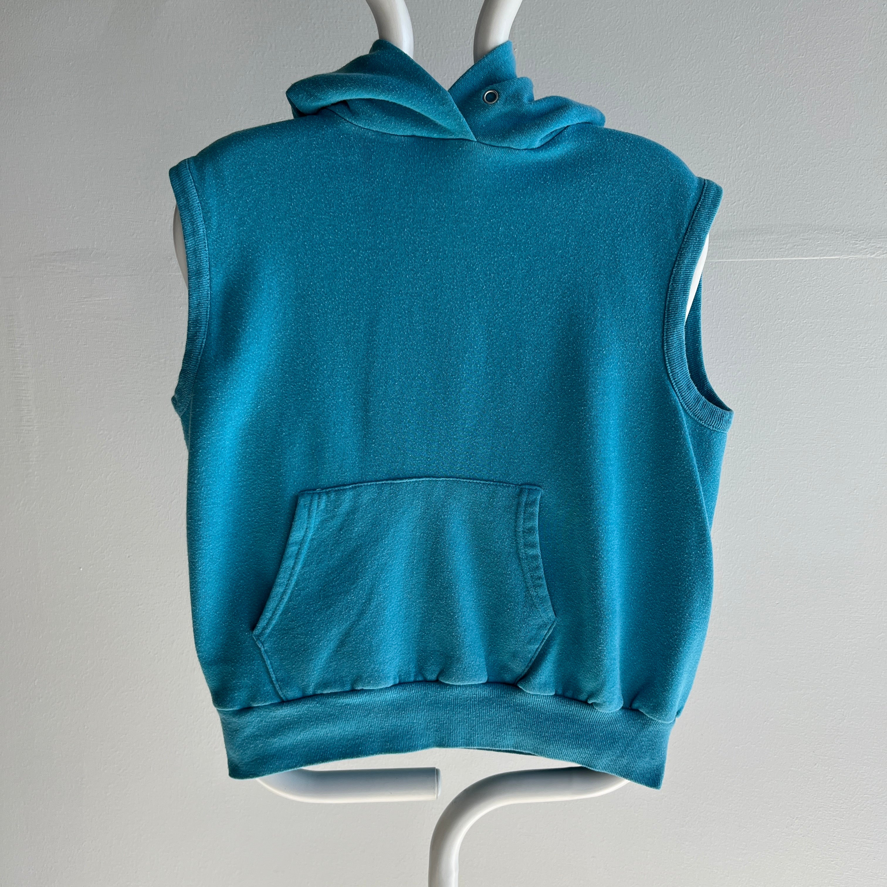 1980s Hoodie Tank Top Warm Up Sweatshirt - Personal Collection