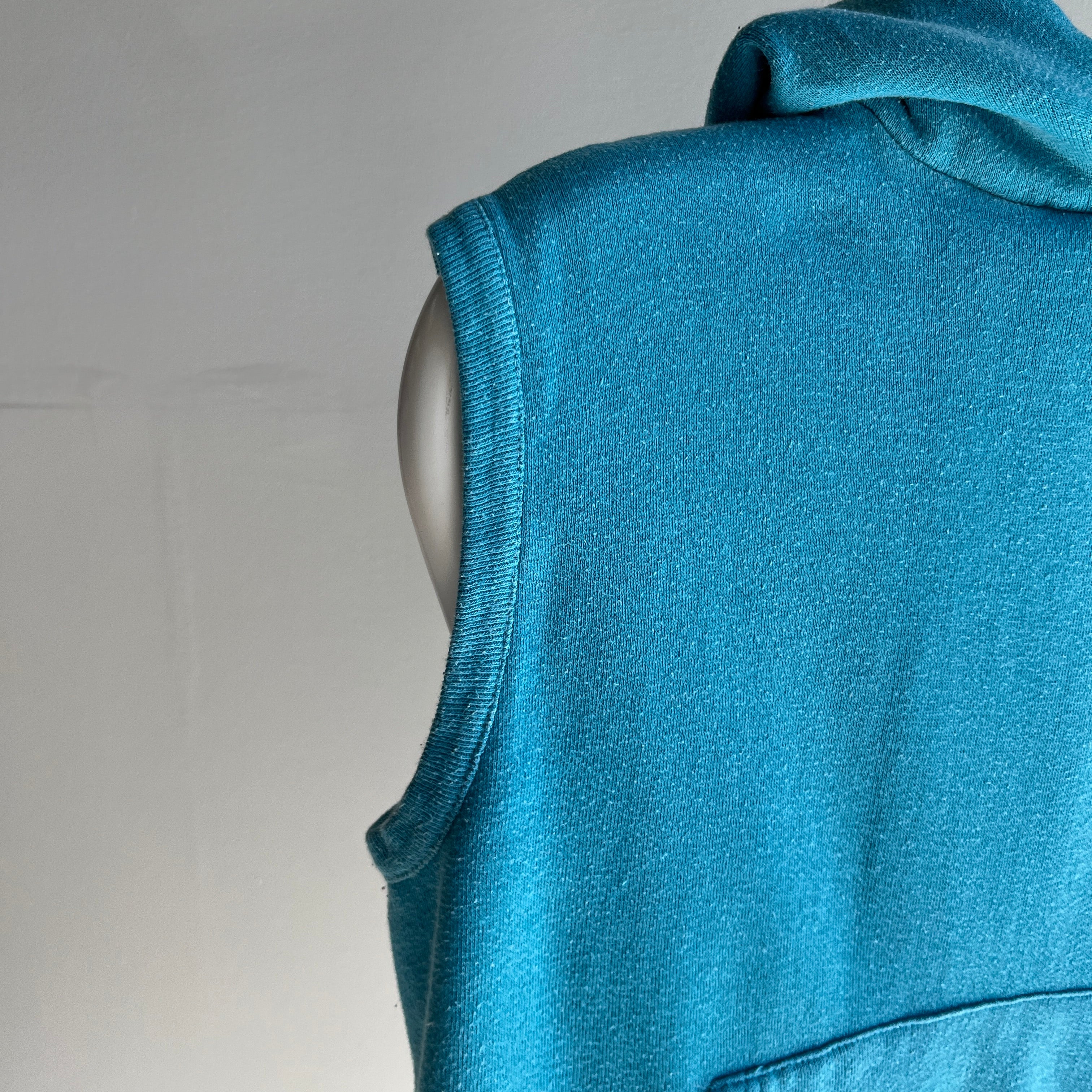 1980s Hoodie Tank Top Warm Up Sweatshirt - Personal Collection