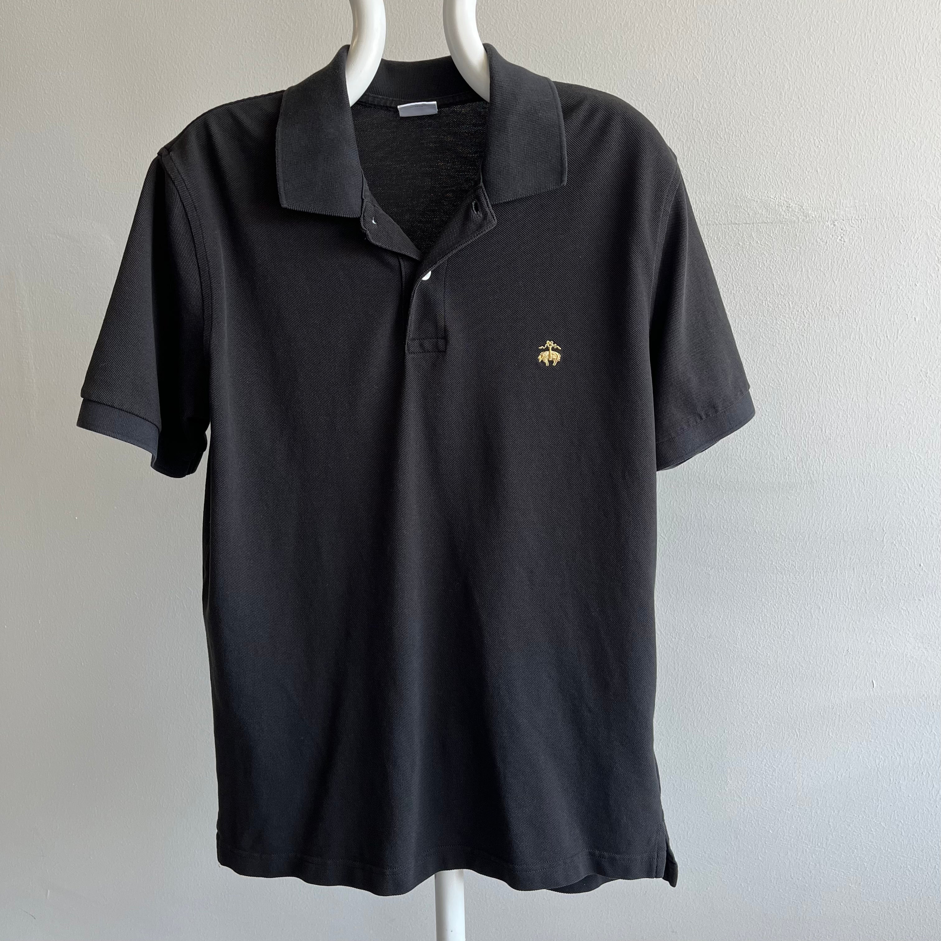 1980s Black Cotton Polo Shirt