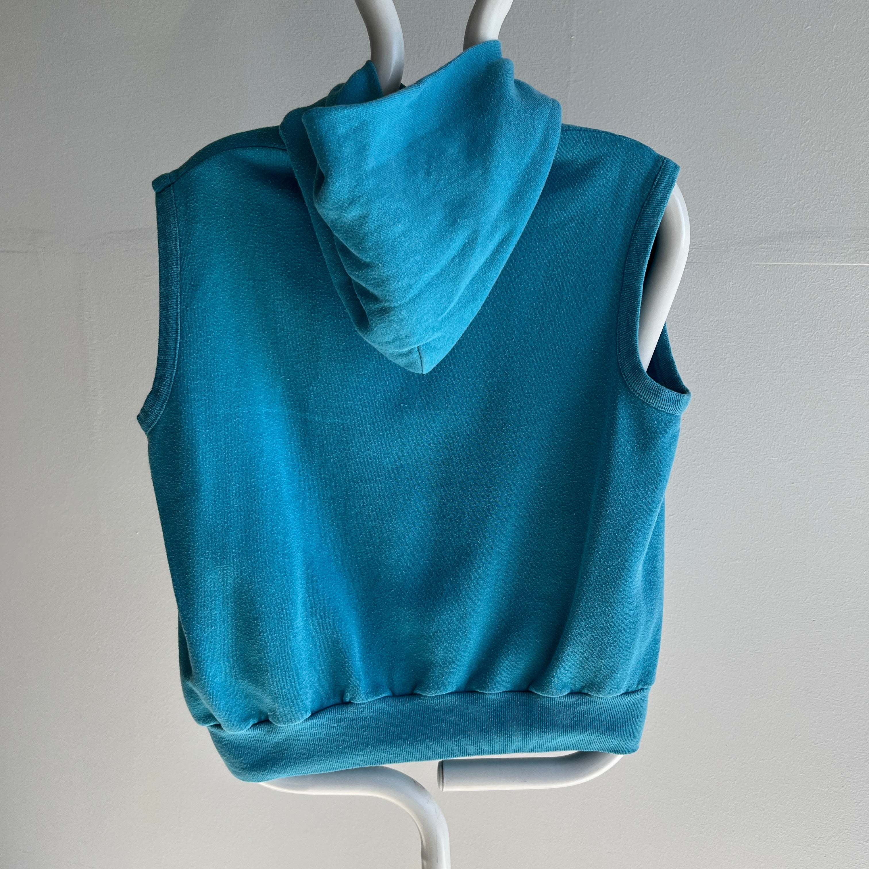 1980s Hoodie Tank Top Warm Up Sweatshirt - Personal Collection