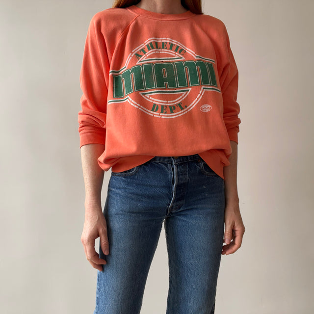 1980s Miami Health Dept. Perfectly Worn Peachy Orange Sweatshirt HHW