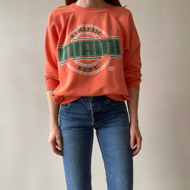 1980s Miami Health Dept. Perfectly Worn Peachy Orange Sweatshirt HHW