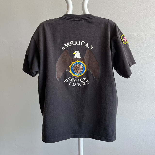 1980s For God And County American Legion Riders Eagle and Patch T-Shirt