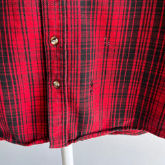 1990s Five Brothers Red and Black Dreamy Cotton Flannel