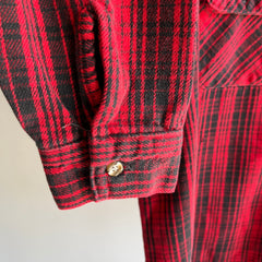 1990s Five Brothers Red and Black Dreamy Cotton Flannel