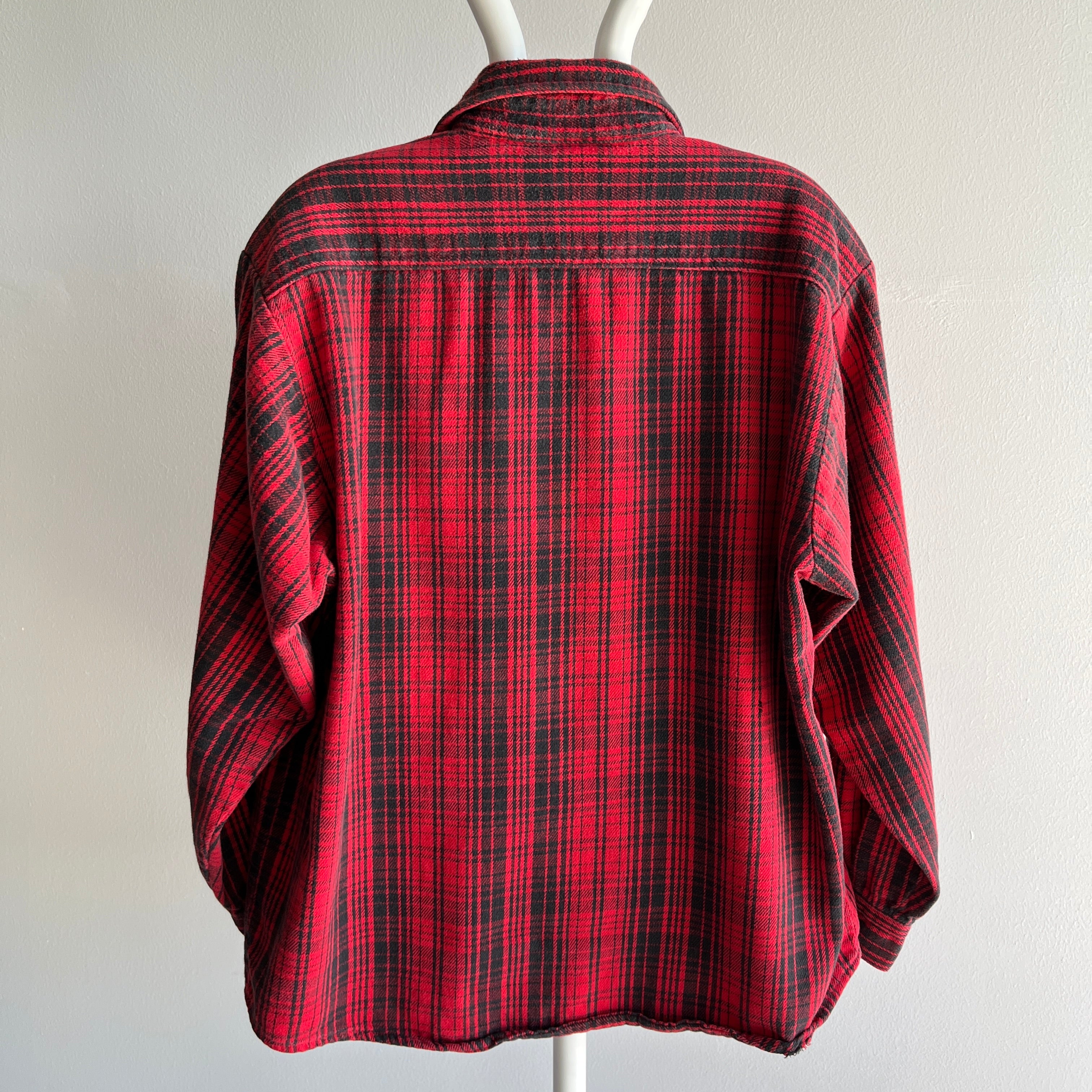 1990s Five Brothers Red and Black Dreamy Cotton Flannel